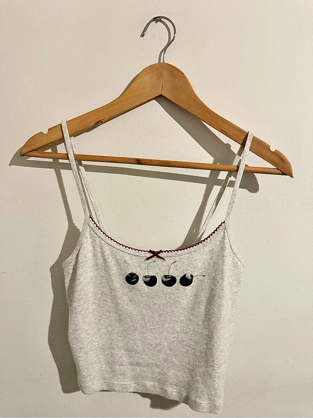 Garage Felicia Femme Cami with Cherries Art Gray Size Medium